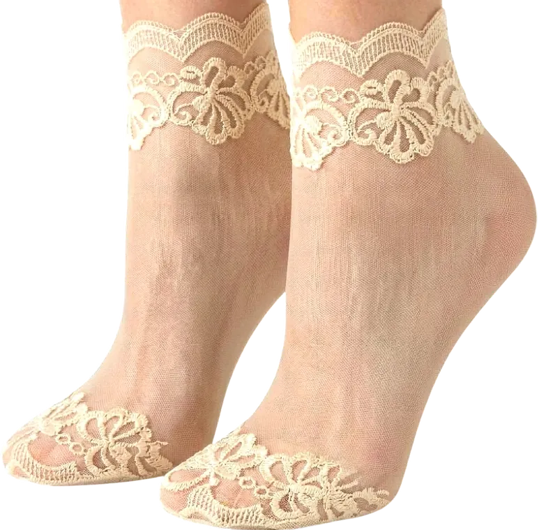 جوراب گیپور نیم ساق کفی پارچه ای GUOCAI