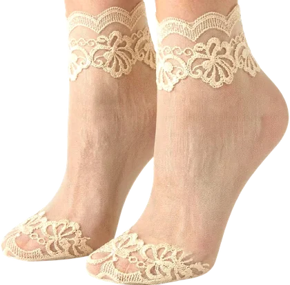 جوراب گیپور نیم ساق کفی پارچه ای GUOCAI
